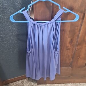 Elegant Blue Sleeveless Women's Top